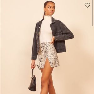 Reformation Margot Skirt: Rattlesnake Print